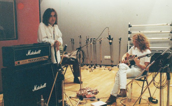 Macías y Goyo en Sonoland. Grabación del disco Instinto (MR, 1990)