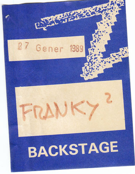 Franky Franky y El Ritmo Provisional en la mítica sala Zeleste de Barcelona. 1989.