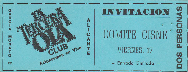 Comité Cisne en La Tercera Ola de Alicante. 1991.